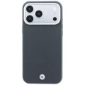 Etui BMW Sign Deboss Quilted Metal Logo MagSafe na iPhone 18 Pro Max / 17 Pro Max - ciemnoszare