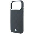Etui BMW Sign Deboss Quilted Metal Logo MagSafe na iPhone 18 Pro Max / 17 Pro Max - ciemnoszare