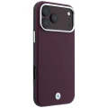 Etui BMW Sign Deboss Quilted Metal Logo MagSafe na iPhone 18 Pro Max / 17 Pro Max - bordowe