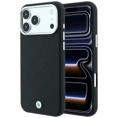 Etui BMW Sign Deboss Quilted Metal Logo MagSafe na iPhone 18 Pro Max / 17 Pro Max - czarne