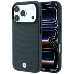 Etui BMW Sign Kevlar Metal Logo MagSafe na iPhone 18 Pro Max / 17 Pro Max - ciemnoszare