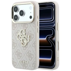 Etui Guess 4G & Big Strass Logo na iPhone 18 Pro Max / 17 Pro Max - różowe