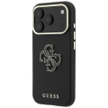 Etui Guess Grained & Big Resin Logo na iPhone 18 Pro / 17 Pro - czarne