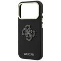 Etui Guess Grained & Big Resin Logo na iPhone 18 Pro / 17 Pro - czarne