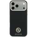 Etui Guess Grained Round Strass Logo MagSafe na iPhone 18 Pro / 17 Pro - czarne