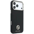 Etui Guess Grained Round Strass Logo MagSafe na iPhone 18 Pro / 17 Pro - czarne