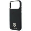 Etui Guess Grained Round Strass Logo MagSafe na iPhone 18 Pro / 17 Pro - czarne