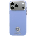 Etui Guess Grained Round Strass Logo MagSafe na iPhone 18 Pro / 17 Pro - niebieskie
