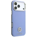 Etui Guess Grained Round Strass Logo MagSafe na iPhone 18 Pro / 17 Pro - niebieskie