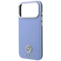 Etui Guess Grained Round Strass Logo MagSafe na iPhone 18 Pro / 17 Pro - niebieskie