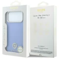 Etui Guess Grained Round Strass Logo MagSafe na iPhone 18 Pro / 17 Pro - niebieskie