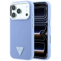 Etui Guess Grained Triangle Logo MagSafe na iPhone 18 Pro / 17 Pro - niebieskie