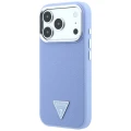Etui Guess Grained Triangle Logo MagSafe na iPhone 18 Pro / 17 Pro - niebieskie