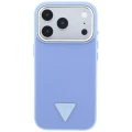 Etui Guess Grained Triangle Logo MagSafe na iPhone 18 Pro / 17 Pro - niebieskie