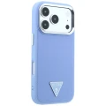 Etui Guess Grained Triangle Logo MagSafe na iPhone 18 Pro / 17 Pro - niebieskie