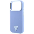 Etui Guess Grained Triangle Logo MagSafe na iPhone 18 Pro / 17 Pro - niebieskie
