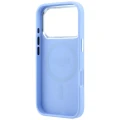 Etui Guess Grained Triangle Logo MagSafe na iPhone 18 Pro / 17 Pro - niebieskie