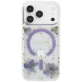 Etui Guess Resin Flowers Glitter MagSafe na iPhone 18 Pro / 17 Pro - fioletowe