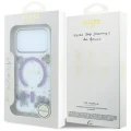 Etui Guess Resin Flowers Glitter MagSafe na iPhone 18 Pro / 17 Pro - fioletowe