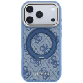 Etui Guess Ring Stand 360 4G Classic Logo MagSafe na iPhone 18 Pro / 17 Pro - niebieskie