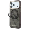 Etui Guess Ring Stand 360 4G Classic Logo MagSafe na iPhone 18 Pro Max / 17 Pro Max - brązowe