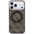 Etui Guess Ring Stand 360 4G Classic Logo MagSafe na iPhone 18 Pro Max / 17 Pro Max - brązowe