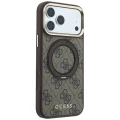 Etui Guess Ring Stand 360 4G Classic Logo MagSafe na iPhone 18 Pro Max / 17 Pro Max - brązowe