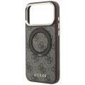 Etui Guess Ring Stand 360 4G Classic Logo MagSafe na iPhone 18 Pro Max / 17 Pro Max - brązowe