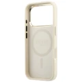 Etui Guess Saffiano Small 4G & Classic Logo MagSafe na iPhone 18 Pro / 17 Pro - beżowe