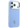 Etui Guess Saffiano Small 4G & Classic Logo MagSafe na iPhone 18 Pro / 17 Pro - jasnoniebieskie