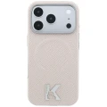 Etui Karl Lagerfeld Grained Embossed Ring & Kameo Logo MagSafe na iPhone 18 Pro / 17 Pro - beżowe