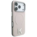 Etui Karl Lagerfeld Grained Embossed Ring & Kameo Logo MagSafe na iPhone 18 Pro / 17 Pro - beżowe