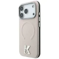Etui Karl Lagerfeld Grained Embossed Ring & Kameo Logo MagSafe na iPhone 18 Pro Max / 17 Pro Max - beżowe