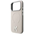 Etui Karl Lagerfeld Grained Embossed Ring & Kameo Logo MagSafe na iPhone 18 Pro Max / 17 Pro Max - beżowe