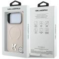 Etui Karl Lagerfeld Grained Embossed Ring & Kameo Logo MagSafe na iPhone 18 Pro Max / 17 Pro Max - beżowe
