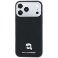 Etui Karl Lagerfeld Grained Karl Head Metal MagSafe na iPhone 18 Pro / 17 Pro - czarne
