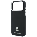 Etui Karl Lagerfeld Grained Karl Head Metal MagSafe na iPhone 18 Pro / 17 Pro - czarne