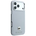 Etui Karl Lagerfeld Grained Karl Head Metal MagSafe na iPhone 18 Pro / 17 Pro - szare