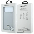 Etui Karl Lagerfeld Grained Karl Head Metal MagSafe na iPhone 18 Pro / 17 Pro - szare