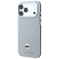 Etui Karl Lagerfeld Grained Karl Head Metal MagSafe na iPhone 18 Pro Max / 17 Pro Max - szare