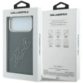 Etui Karl Lagerfeld IML Big Signature Resin Metal Frame na iPhone 18 Pro / 17 Pro - czarne