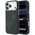 Etui Karl Lagerfeld IML Big Signature Resin Metal Frame na iPhone 18 Pro Max / 17 Pro Max - czarne
