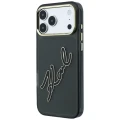 Etui Karl Lagerfeld IML Big Signature Resin Metal Frame na iPhone 18 Pro Max / 17 Pro Max - czarne