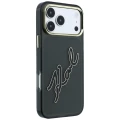 Etui Karl Lagerfeld IML Big Signature Resin Metal Frame na iPhone 18 Pro Max / 17 Pro Max - czarne
