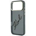 Etui Karl Lagerfeld IML Big Signature Resin Metal Frame na iPhone 18 Pro Max / 17 Pro Max - czarne