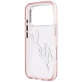 Etui Karl Lagerfeld IML Big Signature Resin Metal Frame na iPhone 18 Pro Max / 17 Pro Max - różowe