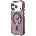 Etui Karl Lagerfeld Peekaboo Logo MagSafe na iPhone 18 Pro Max / 17 Pro Max - burgundowe