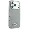 Etui Karl Lagerfeld Saffiano Small Script Metal Logo MagSafe na iPhone 18 Pro / 17 Pro - beżowe