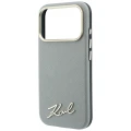 Etui Karl Lagerfeld Saffiano Small Script Metal Logo MagSafe na iPhone 18 Pro / 17 Pro - beżowe
