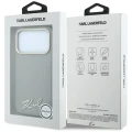 Etui Karl Lagerfeld Saffiano Small Script Metal Logo MagSafe na iPhone 18 Pro / 17 Pro - beżowe